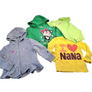 Lot Of 4 Baby Girl 2T Clothing Old Navy Jumping Beans Okie Dokie Champion Casual